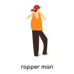 rapper man icon isolated on white background. Simple and editable rapper man icons. Modern icon vector illustration.
