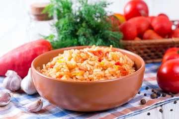 Mexican Rice - Rice cooked with tomato sauce