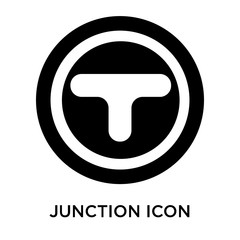 junction icons isolated on white background. Modern and editable junction icon. Simple icon vector illustration.