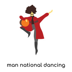 man national dancing icon isolated on white background. Simple and editable man national dancing icons. Modern icon vector illustration.