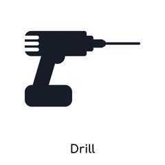 drill icons isolated on white background. Modern and editable drill icon. Simple icon vector illustration.