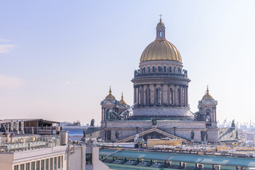 Fototapeta premium View from the roofs to St. Petersburg, the sights of the city from a height