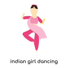 indian girl dancing icon isolated on white background. Simple and editable indian girl dancing icons. Modern icon vector illustration.