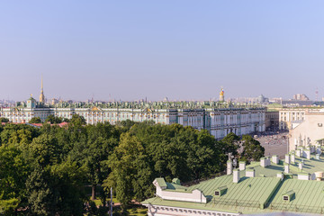 View from the roofs to St. Petersburg, the sights of the city from a height