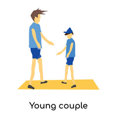 young couple icon isolated on white background. Simple and editable young couple icons. Modern icon vector illustration.