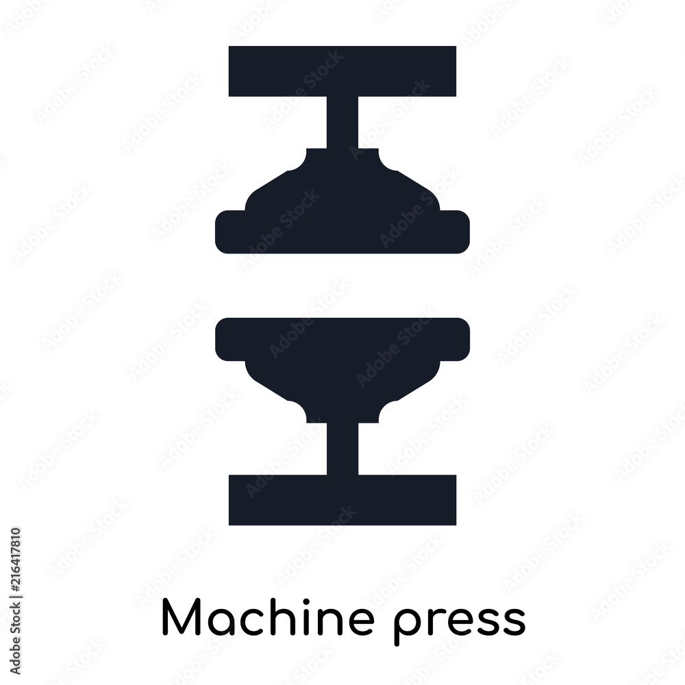 Poster machine press icons isolated on white background. modern and editable machine press icon. simple ico