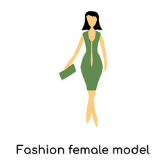 fashion female model icon isolated on white background. Simple and editable fashion female model icons. Modern icon vector illustration.