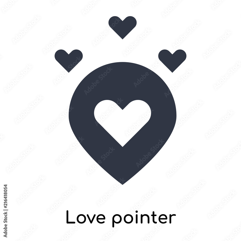Poster love pointer icon isolated on white background. modern and editable love pointer icon. simple icons 