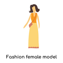 fashion female model icon isolated on white background. Simple and editable fashion female model icons. Modern icon vector illustration.