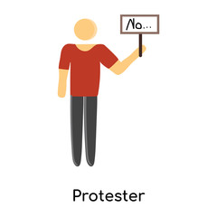 protester icon isolated on white background. Simple and editable protester icons. Modern icon vector illustration.