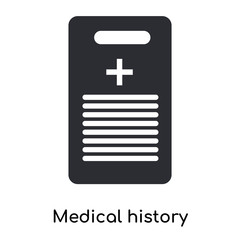 medical history icon isolated on white background. Simple and editable medical history icons. Modern icon vector illustration.