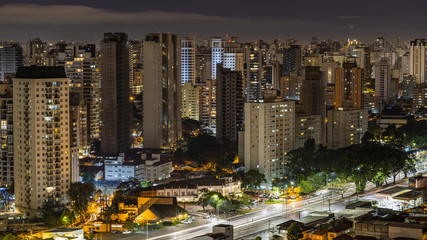 Fototapeta na wymiar Great cities at night, avenue of the Bandeirantes in Sao Paulo Brazil South America 