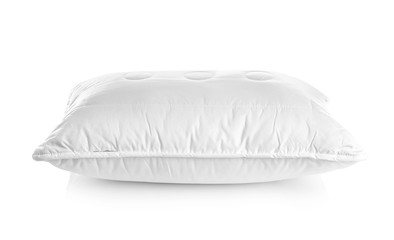 Fototapeta na wymiar Clean soft bed pillow on white background