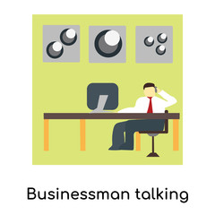 businessman talking on the phone icon isolated on white background. Simple and editable businessman talking on the phone icons. Modern icon vector illustration.