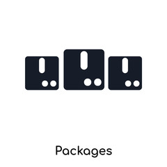 packages icons isolated on white background. Modern and editable packages icon. Simple icon vector illustration.