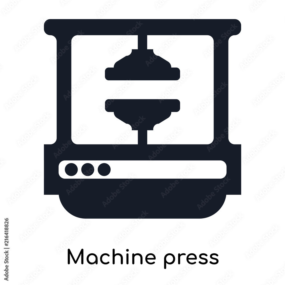 Poster machine press icons isolated on white background. modern and editable machine press icon. simple ico