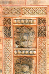 Pattern on Thai  temple wall texture background.