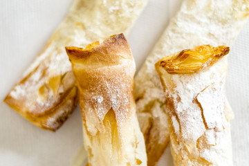 Traditional portuguese sweet pastry with egg filling from Sintra
