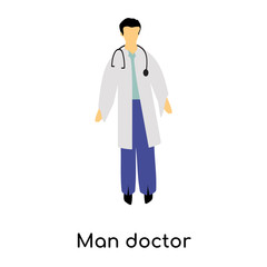 man doctor icon isolated on white background. Simple and editable man doctor icons. Modern icon vector illustration.