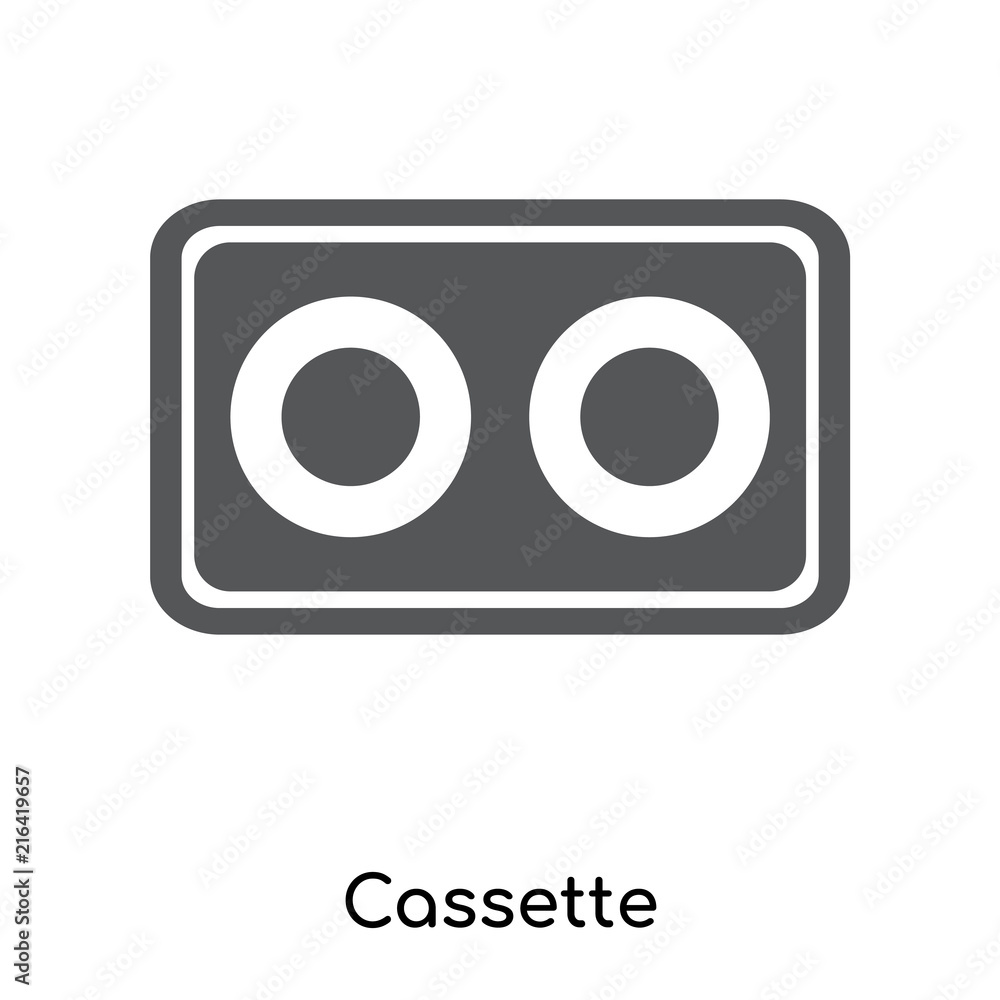 Aufkleber cassette icon isolated on white background. modern and editable cassette icon. simple icons vector i