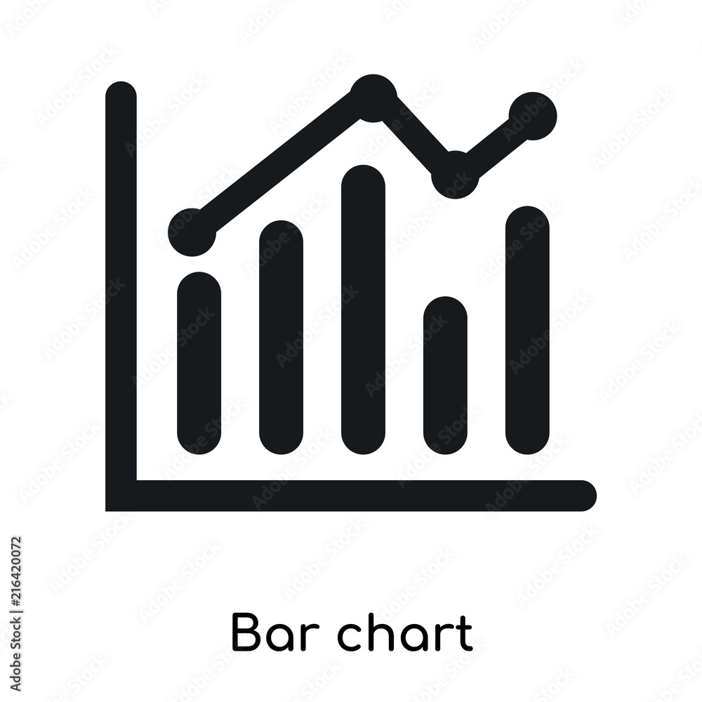Poster bar chart icon isolated on white background. modern and editable bar chart icon. simple icons vector