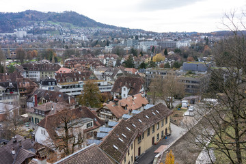 Obraz premium city view of bern capital of switzerland in winter
