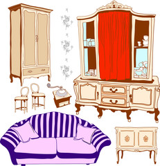 Wishing room, antique furniture, buffet