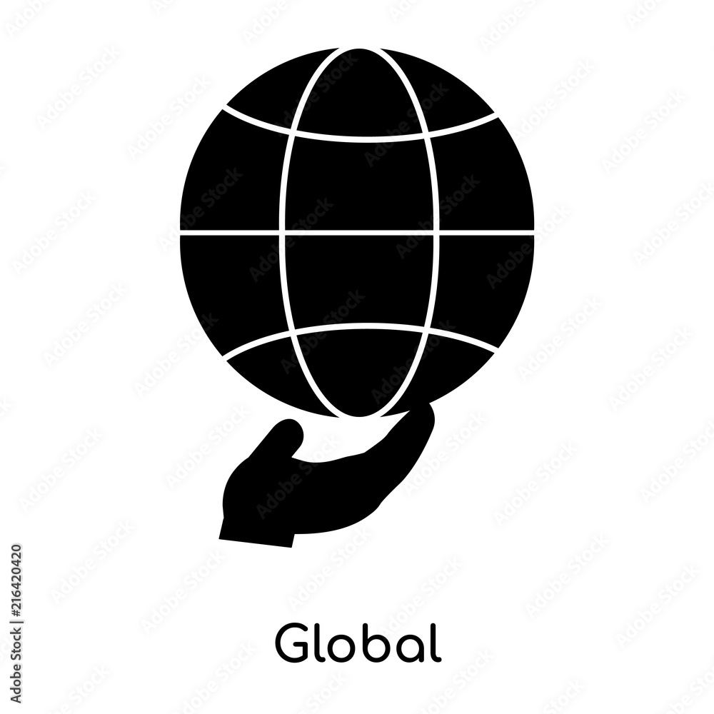 Poster global icon isolated on white background. modern and editable global icon. simple icons vector illus