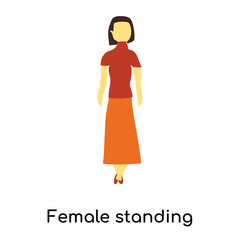 female standing icon isolated on white background. Simple and editable female standing icons. Modern icon vector illustration.