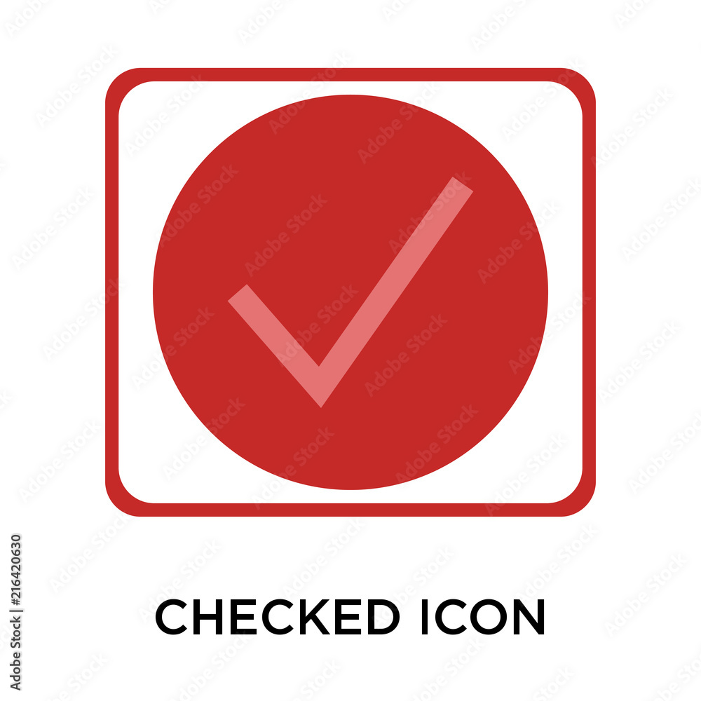 Aufkleber checked icon isolated on white background. modern and editable checked icon. simple icons vector ill
