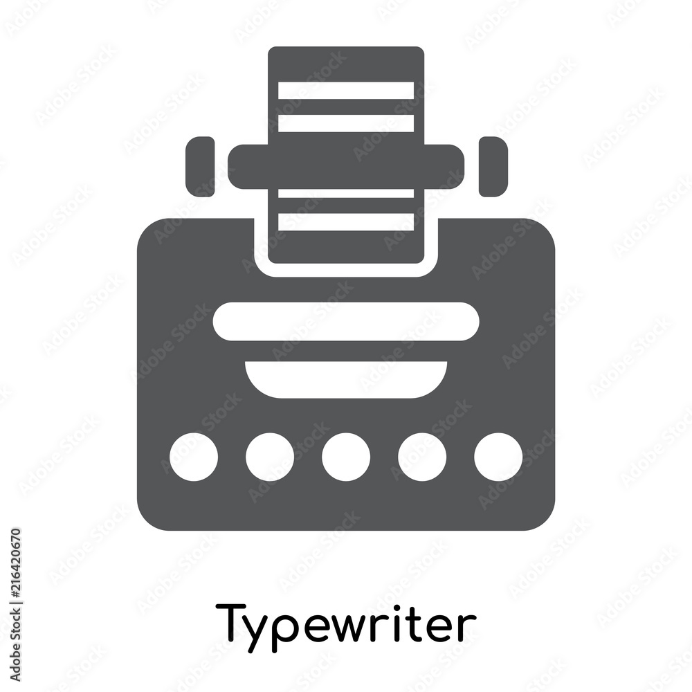 Poster typewriter icon isolated on white background. modern and editable typewriter icon. simple icons vect