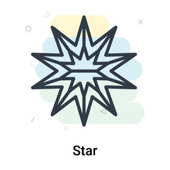 Star icon vector sign and symbol isolated on white background, Star logo concept