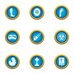 Biohazard icons set. Flat set of 9 biohazard vector icons for web isolated on white background