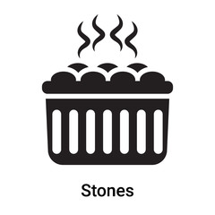Stones icon vector sign and symbol isolated on white background, Stones logo concept