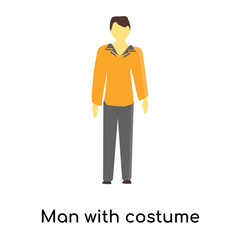 man with costume icon isolated on white background. Simple and editable man with costume icons. Modern icon vector illustration.