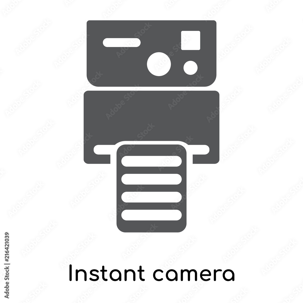 Poster instant camera icon isolated on white background. modern and editable instant camera icon. simple ic