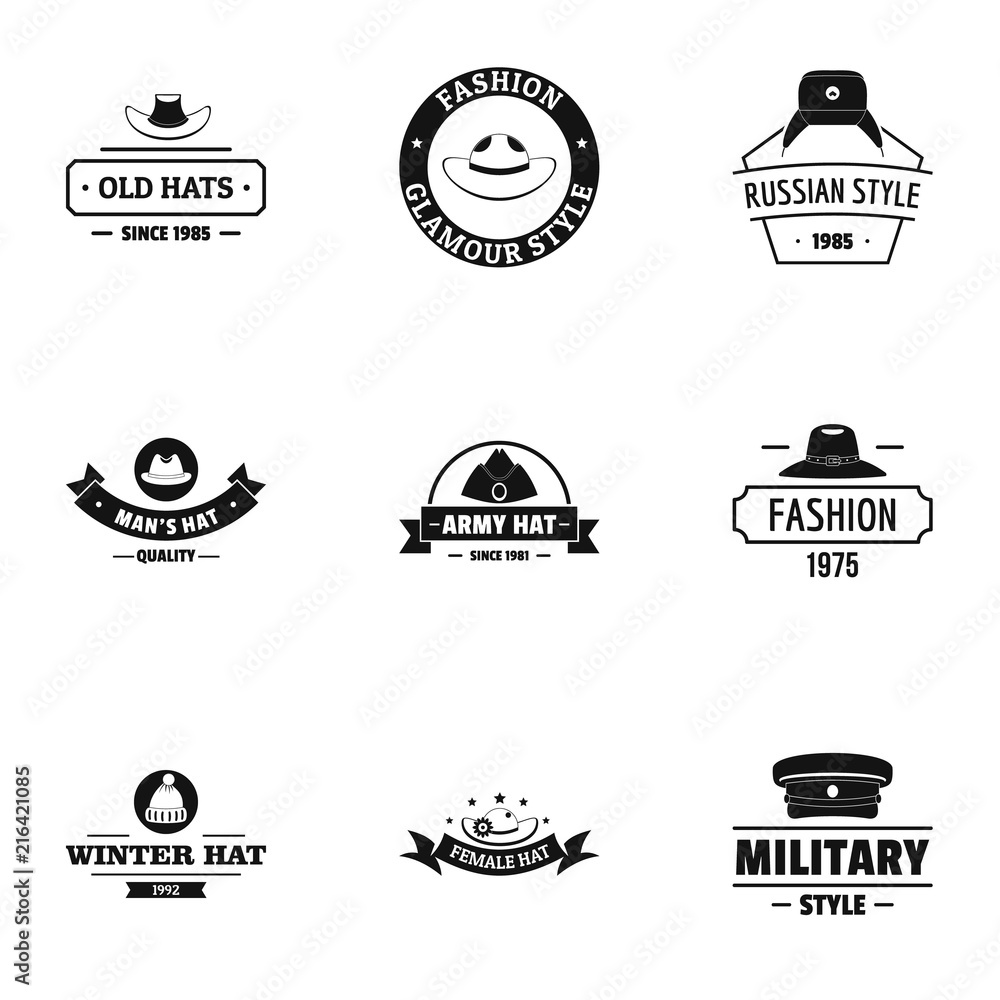 Poster icecap logo set. simple set of 9 icecap vector logo for web isolated on white background