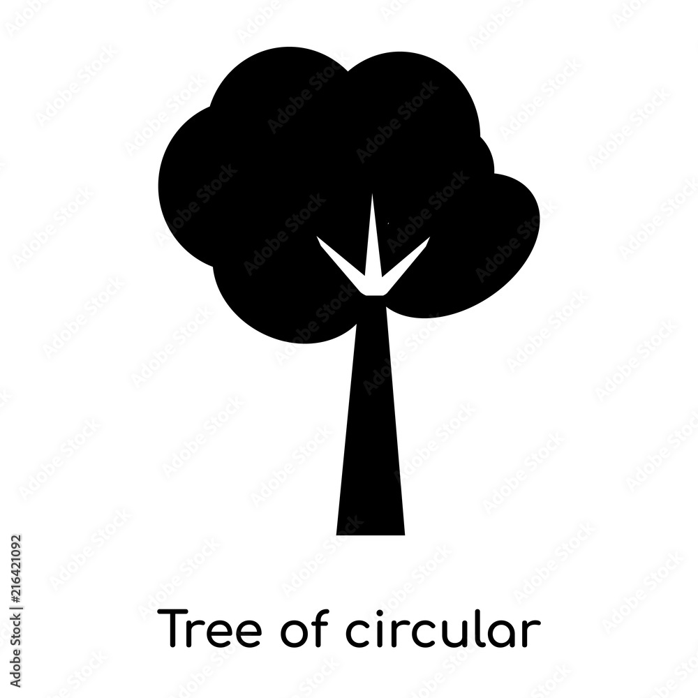 Poster tree of circular foliage icon isolated on white background. modern and editable tree of circular fol