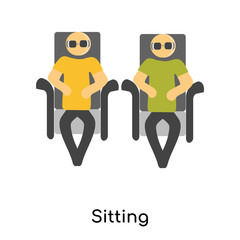 sitting icon isolated on white background. Simple and editable sitting icons. Modern icon vector illustration.