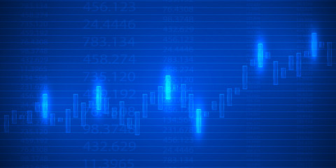 Business candle stick graph chart of stock market investment trading . Bullish point, Trend of graph. Vector illustration
