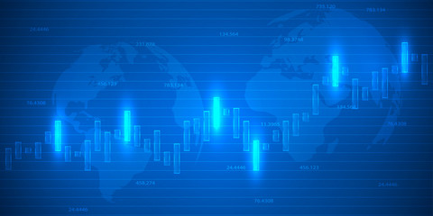 Business candle stick graph chart of stock market investment trading . Bullish point, Trend of graph. Vector illustration