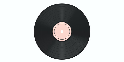 Vinyl record LP isolated, cutout on white background. 3d illustration