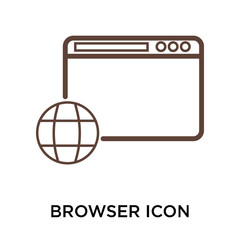 browser icon isolated on white background. Simple and editable browser icons. Modern icon vector illustration.