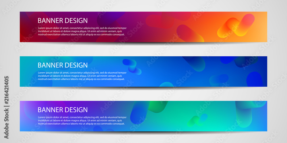 Wall mural banners with geometric pattern.colorful halftone gradients. vector illustrations