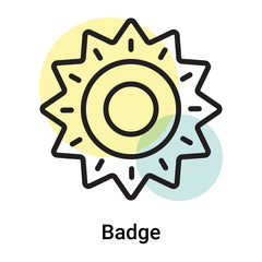 Badge icon vector sign and symbol isolated on white background, Badge logo concept