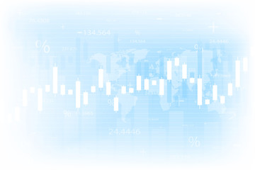 Fototapeta na wymiar Business candle stick graph chart of stock market investment trading. Trend of graph. Vector illustration