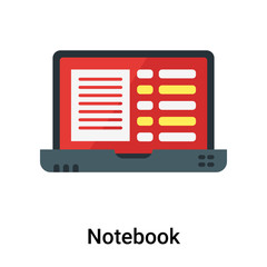 Notebook icon vector sign and symbol isolated on white background, Notebook logo concept