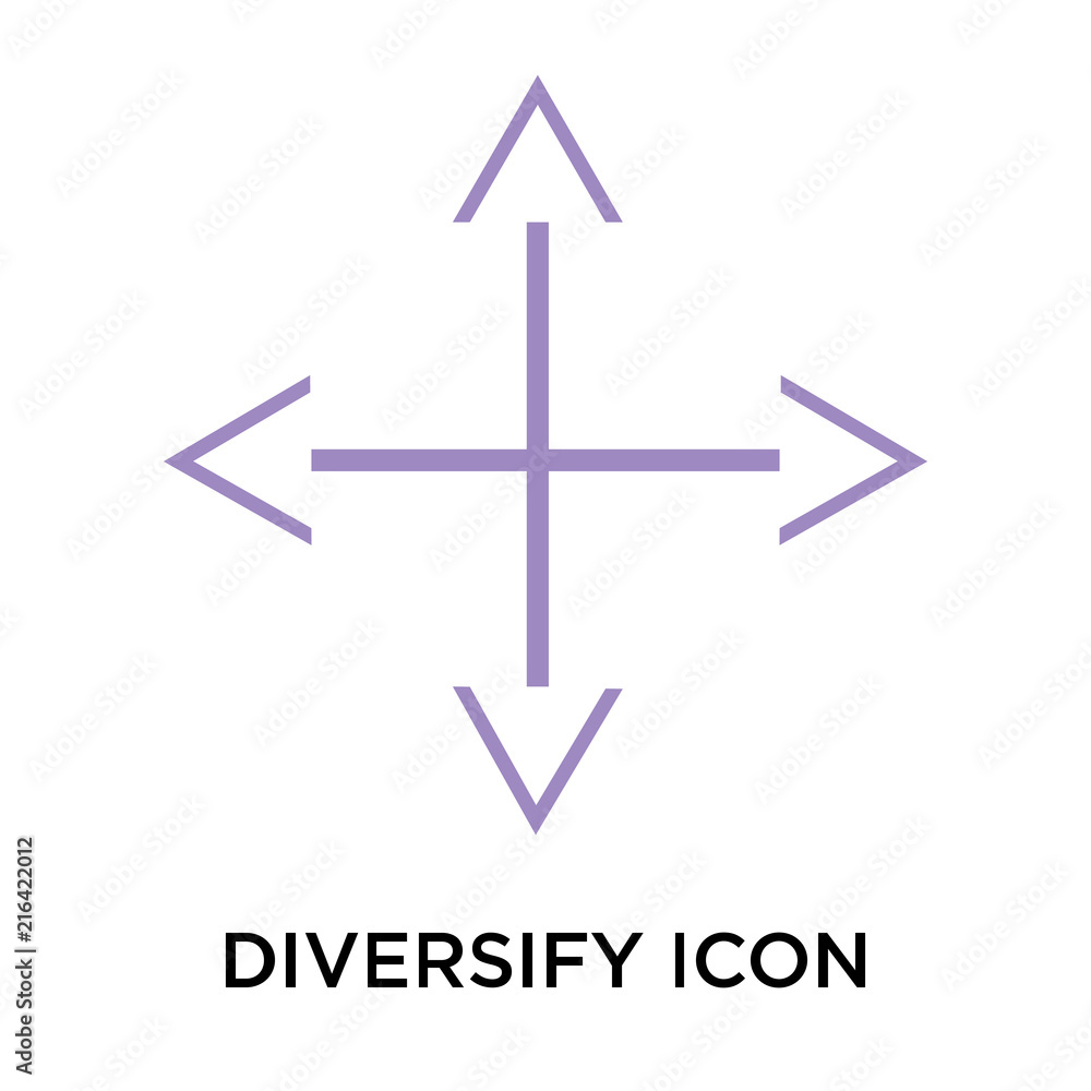 Poster diversify icon isolated on white background. modern and editable diversify icon. simple icons vector