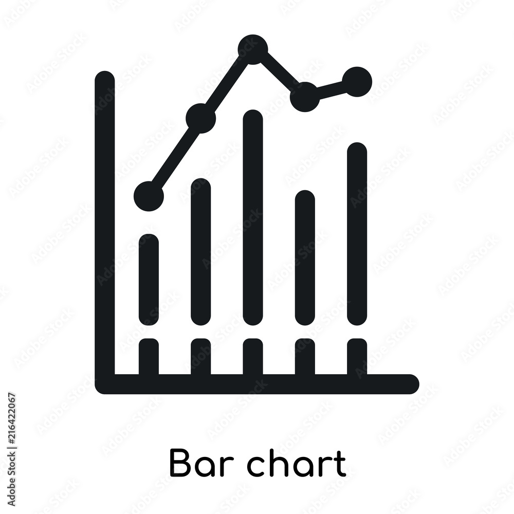 Poster bar chart icon isolated on white background. modern and editable bar chart icon. simple icons vector