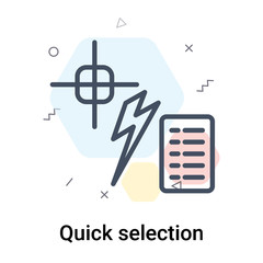 Quick selection icon vector sign and symbol isolated on white background, Quick selection logo concept